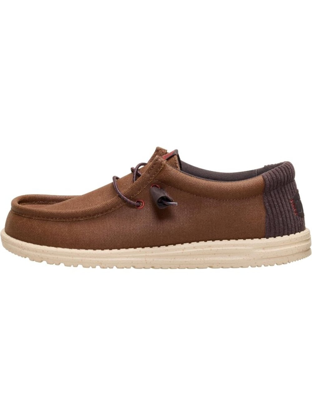 Heydude Men's Waxed Brown Round Toe Breathable Flexible Casual Slip On Loafers